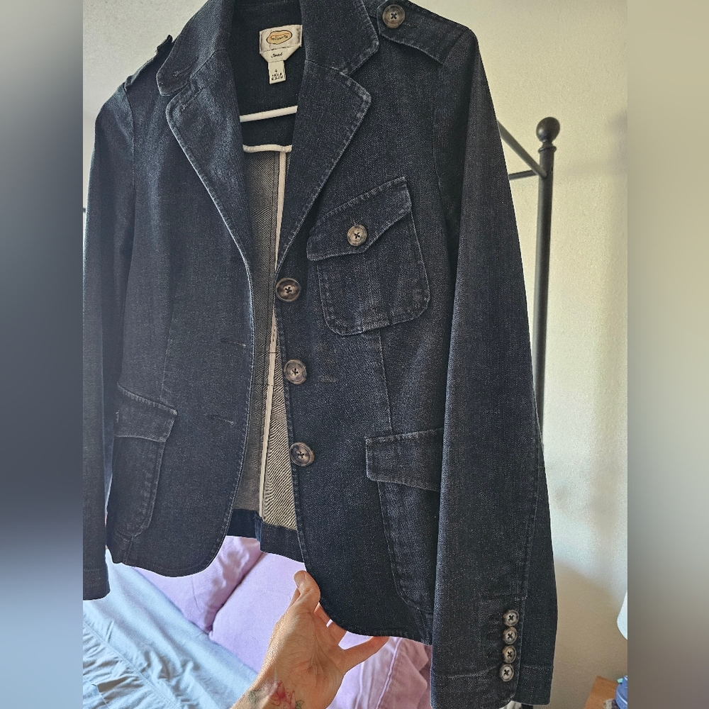 Talbot's fitted dark denim women's jacket like new size 4